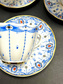 Кофейная пара "Паутинка" в синем цвете. ЛФЗ 1970х гг ав. Н.Л.Павлова, форма Тюльпан С.Е.Яковлева.. Картинка 4