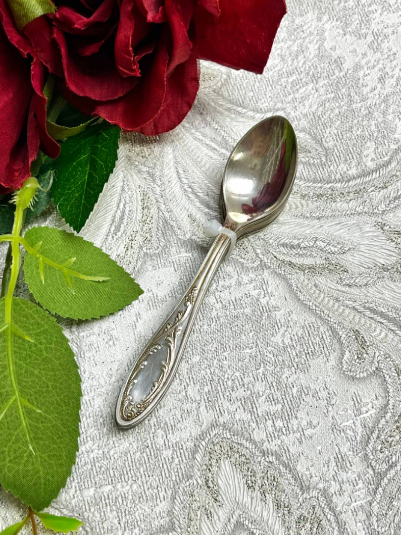 Кофейные ложки "Пламя" з-д Кольчугино, мнц с серебрением, винтаж, СССР. Цена за 6шт. Картинка 2