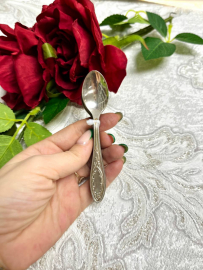 Кофейные ложки "Пламя" з-д Кольчугино, мнц с серебрением, винтаж, СССР. Цена за 6шт. Картинка 1