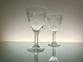 Бокалы, тонкий хрусталь с алмазной гранью, середина 20века, СССР. Цена за 6шт. Картинка 2