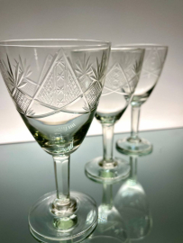 Бокалы, тонкий хрусталь с алмазной гранью, середина 20века, СССР. Цена за 6шт. Картинка 4