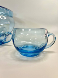 Набор для крюшона с 6ю кружками и половником, цвет. рельефное стекло. Скол на одной кружке. Цена 8пр. Картинка 5