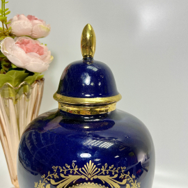 Имбирная ваза с крышкой, B Halbach Geschenke Ges.Gesch Германия, 60-70е гг, крытье, ручная роспись. Картинка 2
