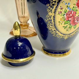 Имбирная ваза с крышкой, B Halbach Geschenke Ges.Gesch Германия, 60-70е гг, крытье, ручная роспись. Картинка 7