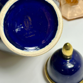 Имбирная ваза с крышкой, B Halbach Geschenke Ges.Gesch Германия, 60-70е гг, крытье, ручная роспись. Картинка 8