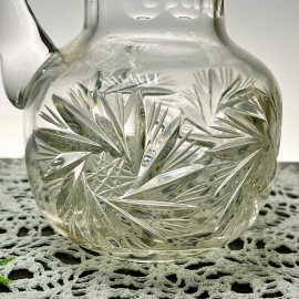 Кувшин небольшого размера для напитков. Дятьковский ХЗ. Хрусталь, алмазная грань, винтаж, СССР. Картинка 2