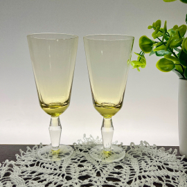 Бокалы из цитринового стекла, винтаж СССР, цена за пару