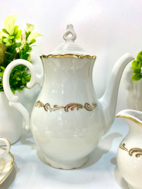 Кофейный сервиз Чехословакия. Фарфор, позолота. Цена за 15пр.. Картинка 4