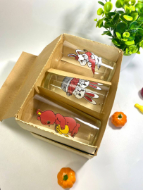 Набор стаканов "Животные", детские мотивы, тонкое стекло. Винтаж. Цена за 6шт. Картинка 3