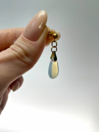 Набор бижутерии с лунным камнем: кулон и серьги. Винтаж. Цена за комплект. Картинка 2