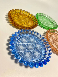 Набор розеток Богемия, Чехословакия. Цветной хрусталь. Винтаж. Цена за 4шт. Картинка 2