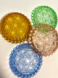 Набор розеток Богемия, Чехословакия. Цветной хрусталь. Винтаж. Цена за 4шт. Картинка 4