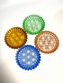 Набор розеток Богемия, Чехословакия. Цветной хрусталь. Винтаж. Цена за 4шт. Картинка 5