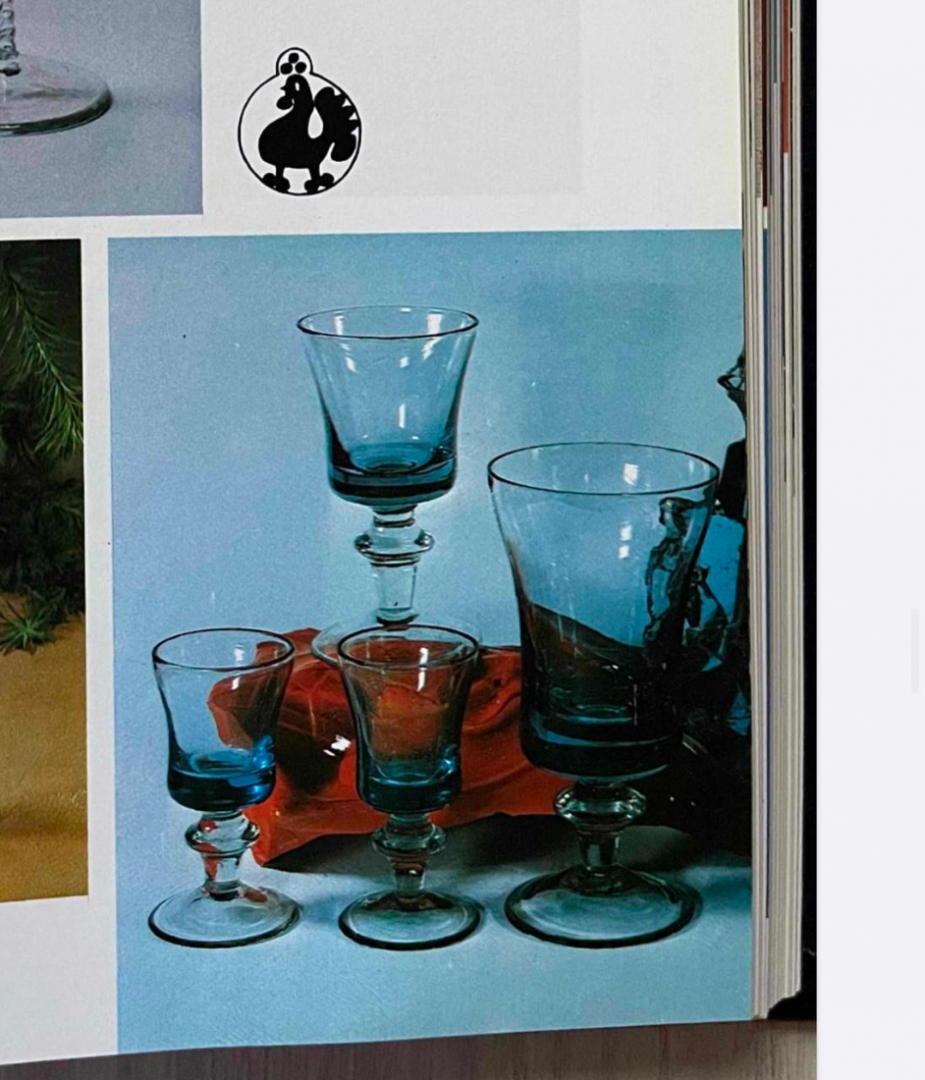Набор рюмок, Стрыйский СЗ, каталог, ав.Г.Паламар, цветное купоросное стекло. Цена за 6шт. Картинка 6