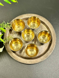 Набор стопок Мстерской ЮФ. Мнц с серебрением и позолотой, штихельная гравировка.25мл. Цена за 7пр. Картинка 2