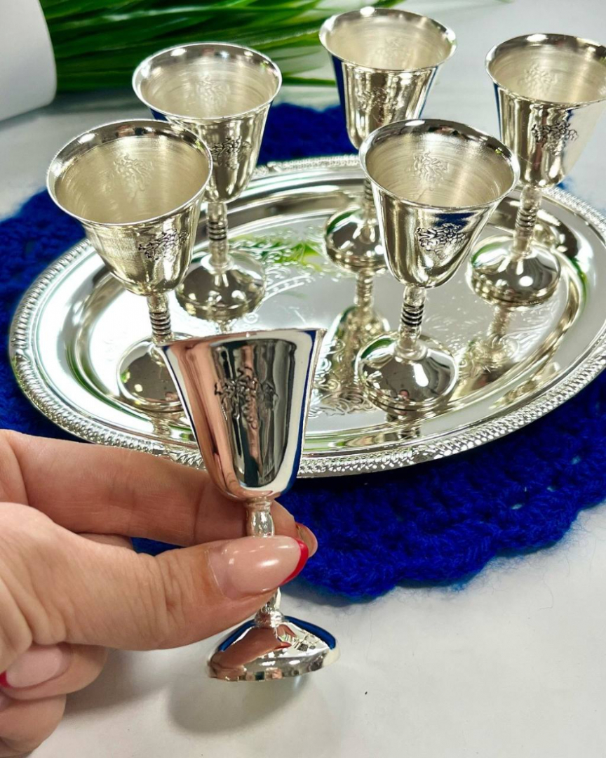 Рюмки из стали с никель-серебрянным покрытием, Rosenberg, Германия. Комплект новый! Цена за 7пр. Картинка 2