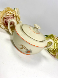 Сахарница Kahla, ГДР, фарфор айвори, деколь. Склейка ручки. Винтаж