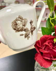 Чайный сервиз "Серая роза" Kahla, период ГДР. Фарфор, деколь, позолота. Скол на розетке. Цена за 22п. Картинка 5