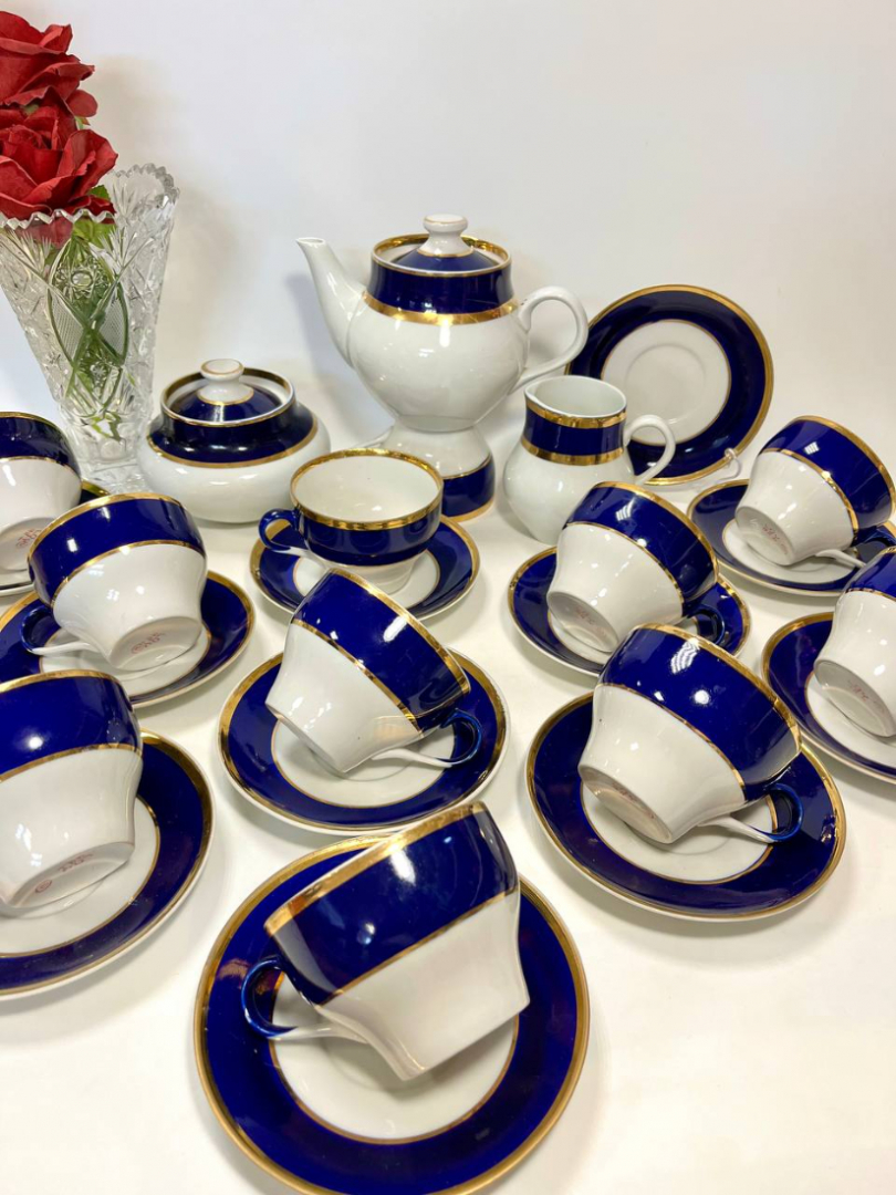 Чайные сервиз на 12персон Барановский ФЗ, 1970-1991гг. Чайник дефект. 230мл. Цена за 27пр. Картинка 1