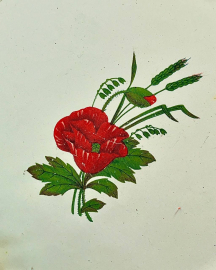 Подставка для горячего на ножках, металл, эмаль. Скол эмали.Винтаж. Картинка 2
