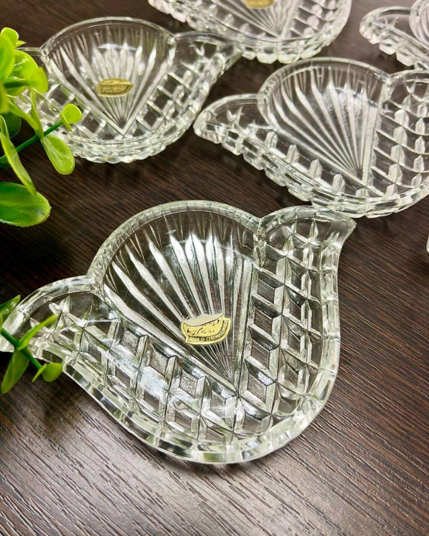 Розетки "Лилии" Богемия, Чехословакия. Этикетки. Качественный хрусталь. Цена за 6шт. Картинка 1