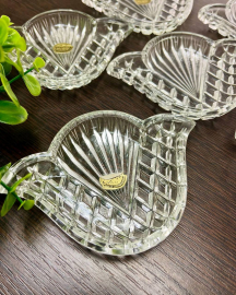 Розетки "Лилии" Богемия, Чехословакия. Этикетки. Качественный хрусталь. Цена за 6шт. Картинка 1