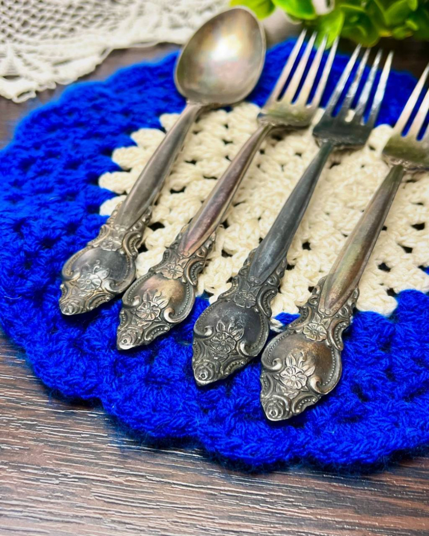 Ложка десертная "Троянда" Киевский з-д им.Дзержинского, мнц с серебрением. Винтаж. Цена за 1шт. Картинка 4