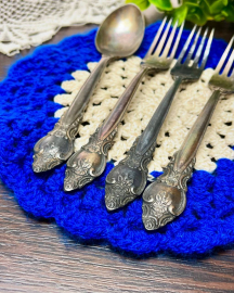 Ложка десертная "Троянда" Киевский з-д им.Дзержинского, мнц с серебрением. Винтаж. Цена за 1шт. Картинка 4