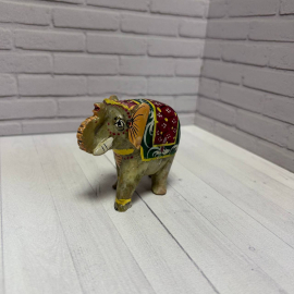 Статуэтка "Слон". Натуральный камень оникс с ручной росписью. Картинка 1