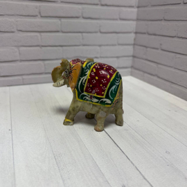 Статуэтка "Слон". Натуральный камень оникс с ручной росписью. Картинка 2