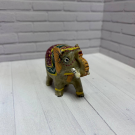 Статуэтка "Слон". Натуральный камень оникс с ручной росписью. Картинка 4