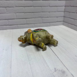 Статуэтка "Слон". Натуральный камень оникс с ручной росписью. Картинка 5