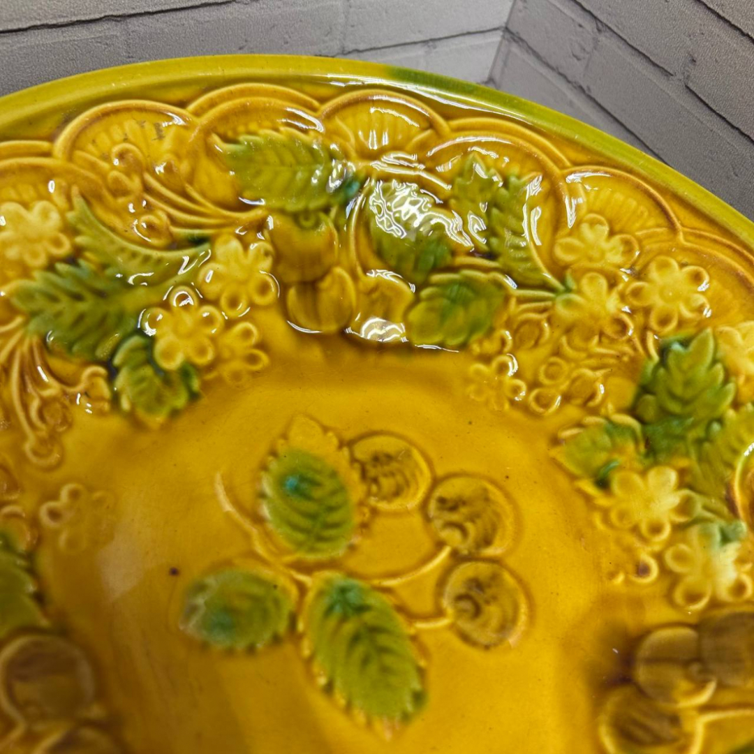 Тарелка-салатник "Вишни" ЗИК им.Конаково. Фаянс, винтаж, СССР. Картинка 2