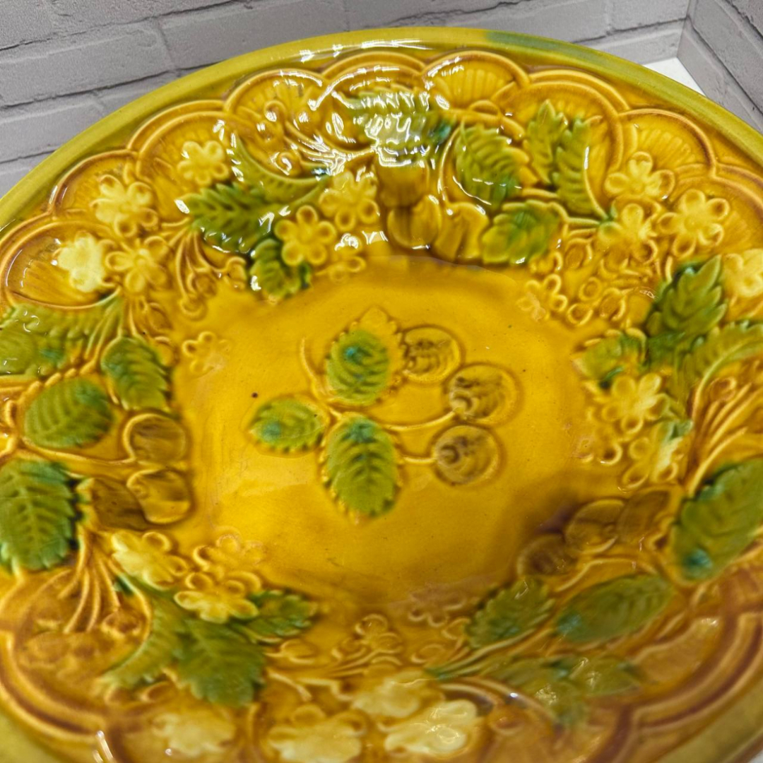 Тарелка-салатник "Вишни" ЗИК им.Конаково. Фаянс, винтаж, СССР. Картинка 4