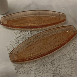 Селедочница УССР Артемовский з-д, карамельное стекло в прессе. Цена за 1шт. Картинка 2