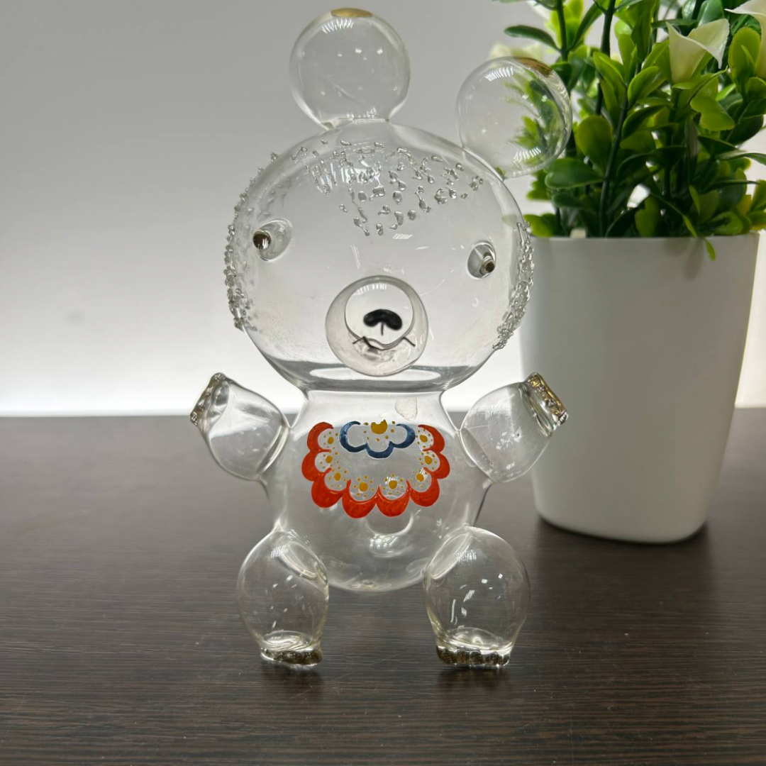 Сувенирный "Мишка" Калининский СЗ ав. И.Маршумова. Тонкое стекло, краски, золото. Трещинка у лев уха. Картинка 1