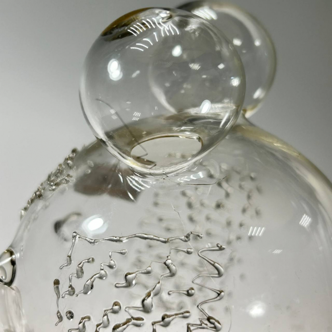 Сувенирный "Мишка" Калининский СЗ ав. И.Маршумова. Тонкое стекло, краски, золото. Трещинка у лев уха. Картинка 6