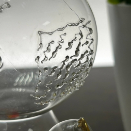 Сувенирный "Мишка" Калининский СЗ ав. И.Маршумова. Тонкое стекло, краски, золото. Трещинка у лев уха. Картинка 4