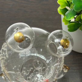 Сувенирный "Мишка" Калининский СЗ ав. И.Маршумова. Тонкое стекло, краски, золото. Трещинка у лев уха. Картинка 5