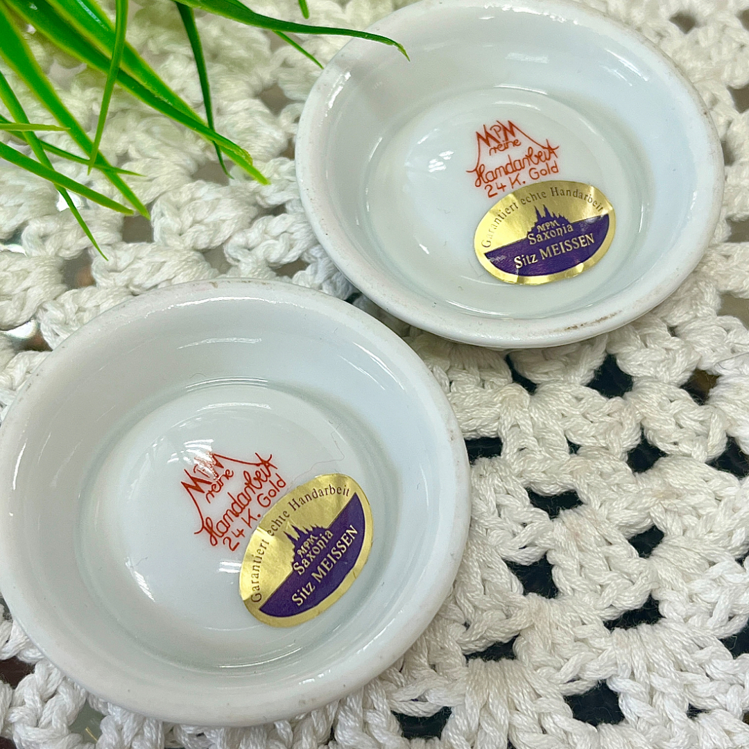 Подсвечник "Мейсенский букет". Фарфор с деколью и позолотой МРМ Saxonia. Этикетка. Цена за 1шт. Картинка 3