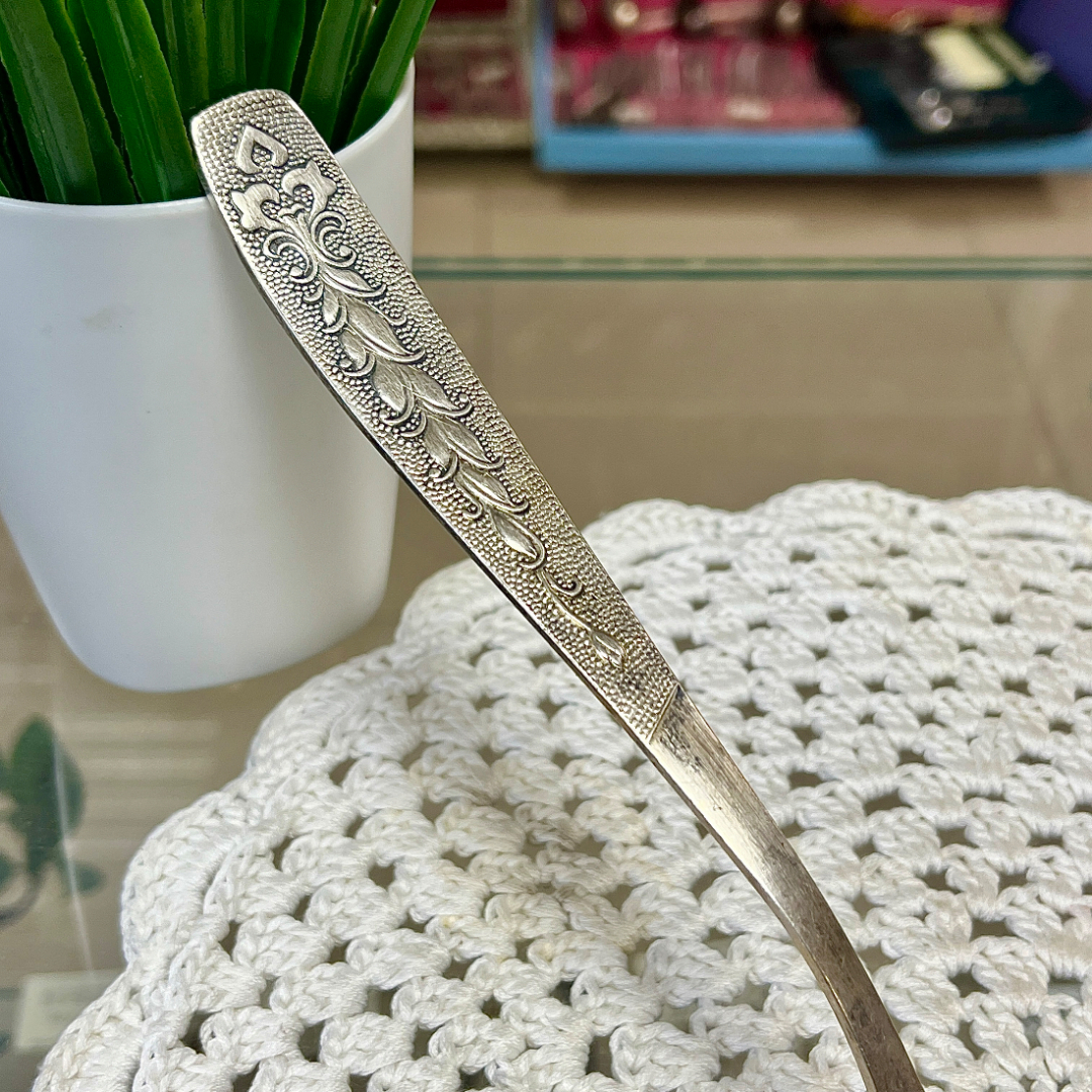 Салатная ложка "Хмель чиганка" з-д им.Кирова, мнц с серебрением и золочением, сов.цена 5.00р. Винтаж. Картинка 2