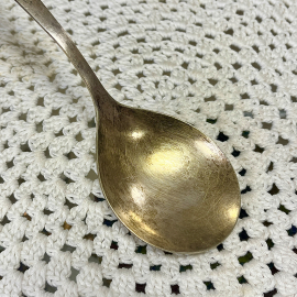 Салатная ложка "Хмель чиганка" з-д им.Кирова, мнц с серебрением и золочением, сов.цена 5.00р. Винтаж. Картинка 3