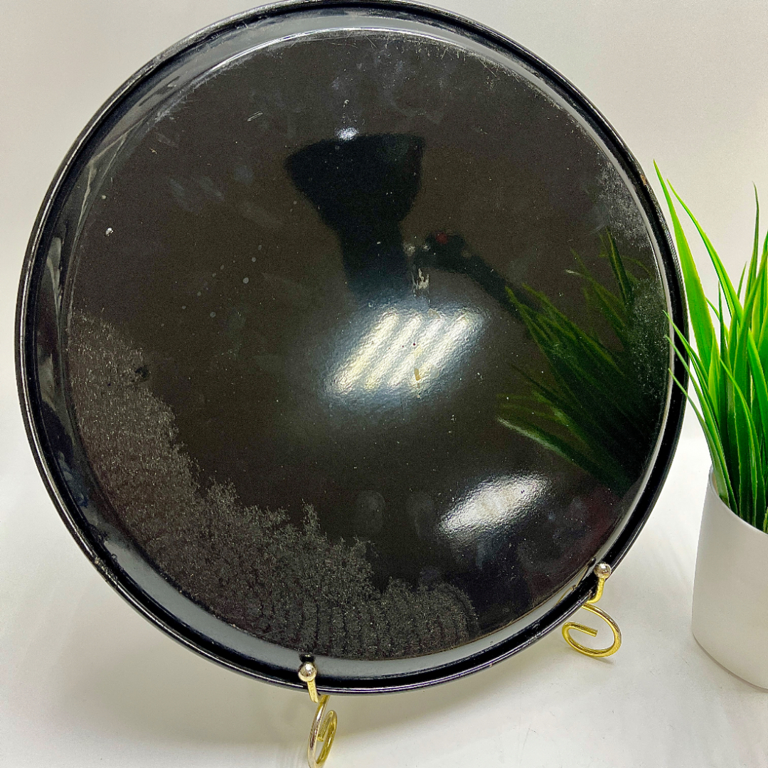 Поднос Жестовская роспись. Нерж.сталь, эмаль, ручная надглазурная роспись. Винтаж, СССР. Картинка 4