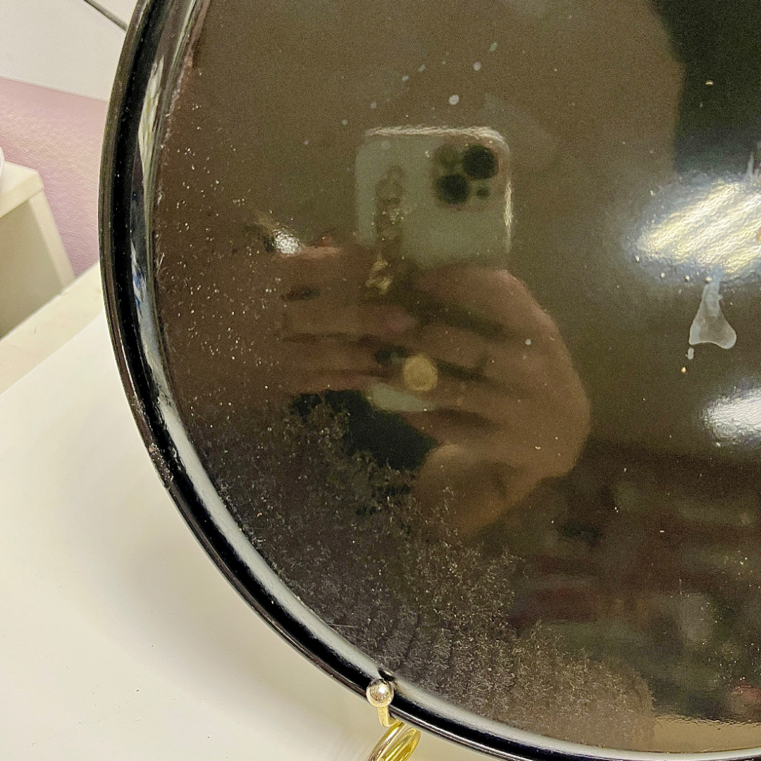 Поднос Жестовская роспись. Нерж.сталь, эмаль, ручная надглазурная роспись. Винтаж, СССР. Картинка 6