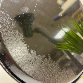 Поднос Жестовская роспись. Нерж.сталь, эмаль, ручная надглазурная роспись. Винтаж, СССР. Картинка 5