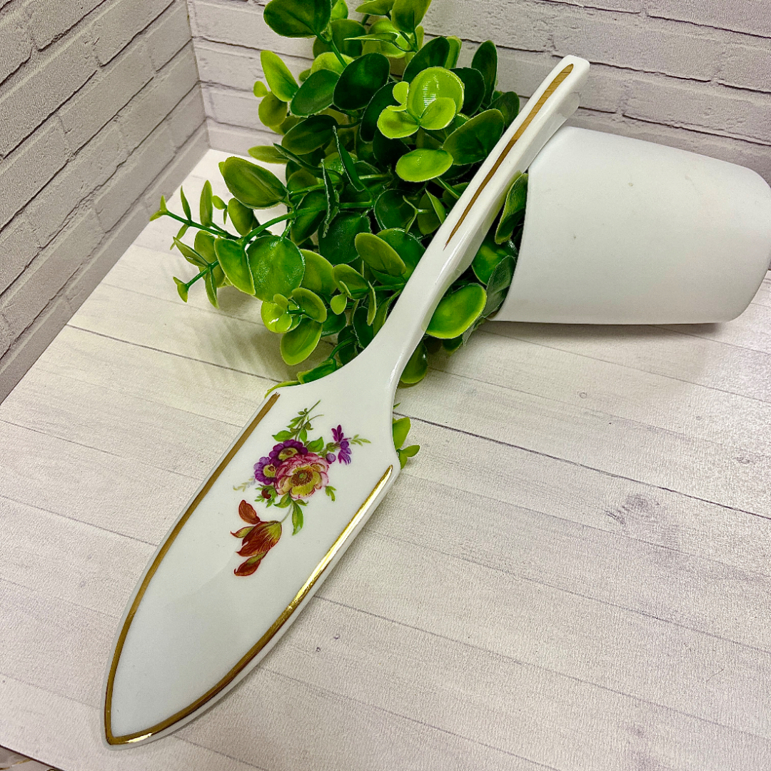 Лопатка для подачи MPM Saxonia 1990-1999гг. Гарантия, Чистая ручная работа. Фарфор, деколь, золото. Картинка 1