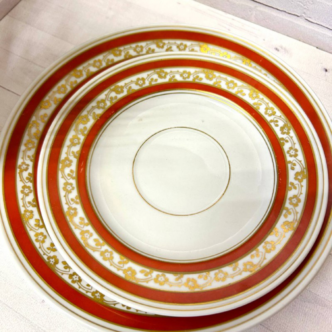 Чайное трио Von Schierholz Plaue после 1930гг Качественный немецкий фарфор, позолота. Винтаж. Картинка 3