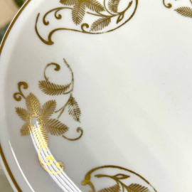 Немецкое чайное трио Lettin Германия 1956-1969гг. Рельефный фарфор, крытье, позолота. Винтаж. Картинка 2