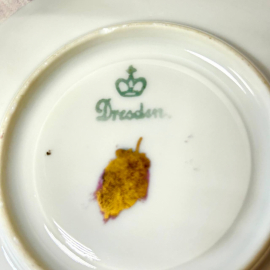 Кофейная пара в сборе Alka Bavaria Germany 1938-1956г и Dresden. Тонкий фарфор, деколь, золото 100мл. Картинка 4