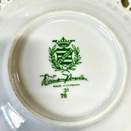 Кофейная пара Weimar Germany 1933-1945гг 65мл. Тонкий фарфор, деколь, позолота. Винтаж. Картинка 7